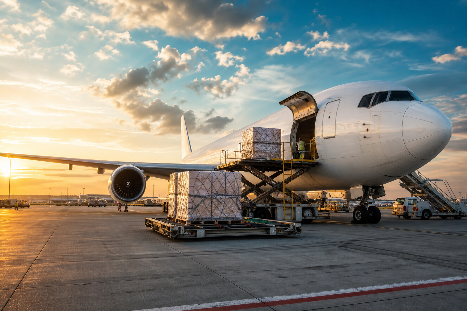 Air freight — cargo aircraft ready for global delivery